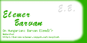 elemer barvan business card